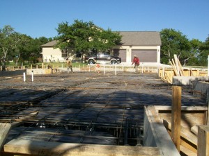 steel rebar and post tension cable foundations