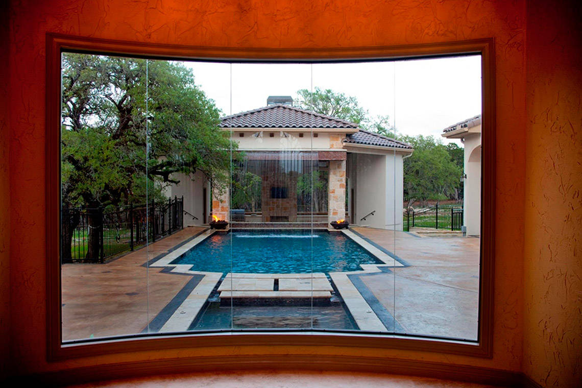 custom designed glassview of pool